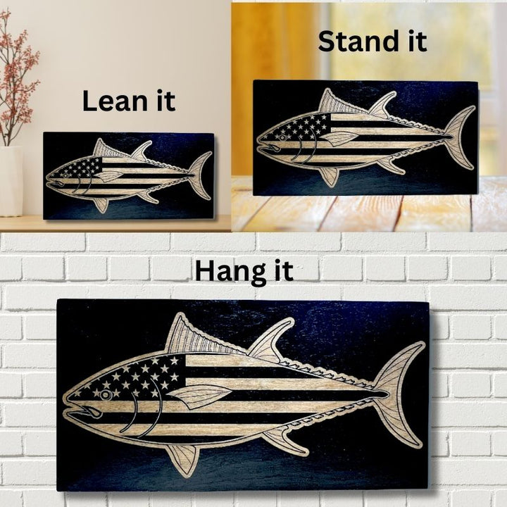 Ways to Display Fish Flag Laser Engraved Wooden Flag