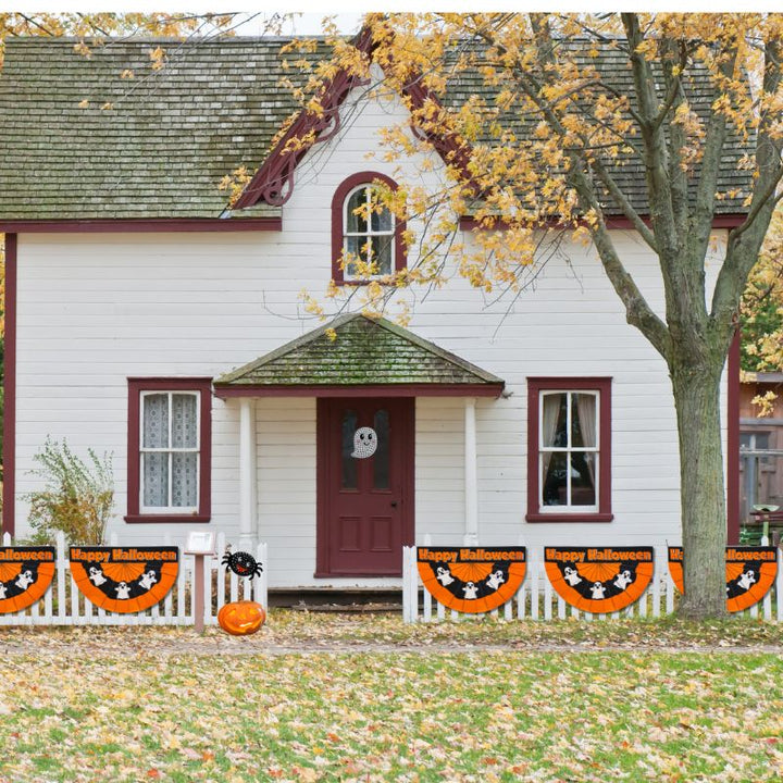 Halloween Ghost Printed Bunting on Fence